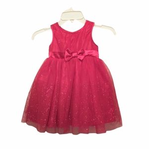 Oshkosh Genuine Kids Formal Toddler Dress Size 2T Red Sparkle Special Occasion